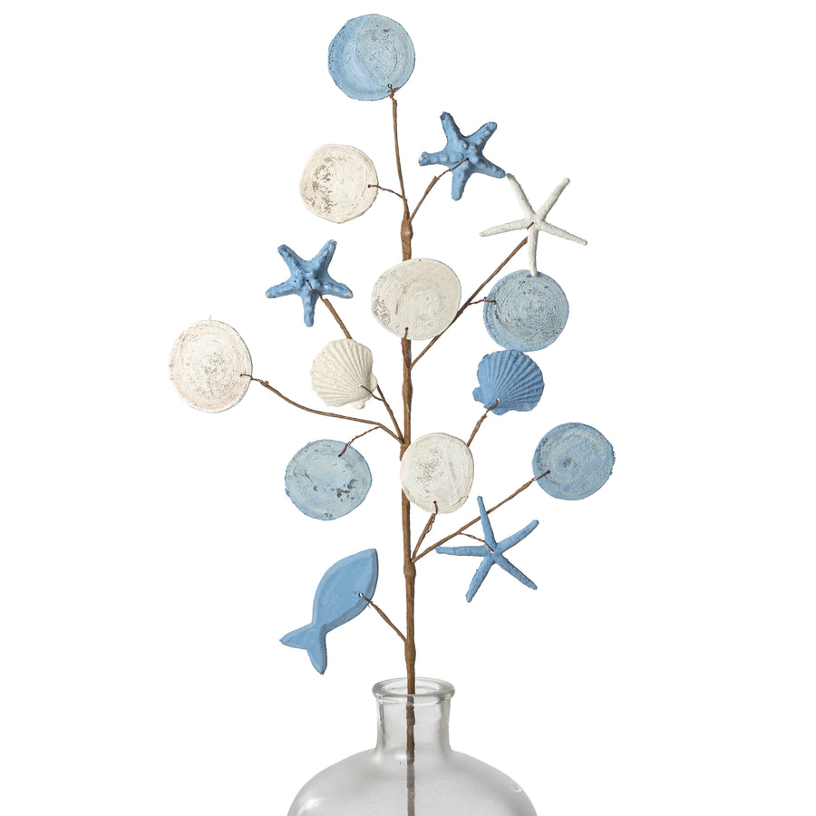 28" Starfish, Sand Dollar & Seashells Coastal Spray
