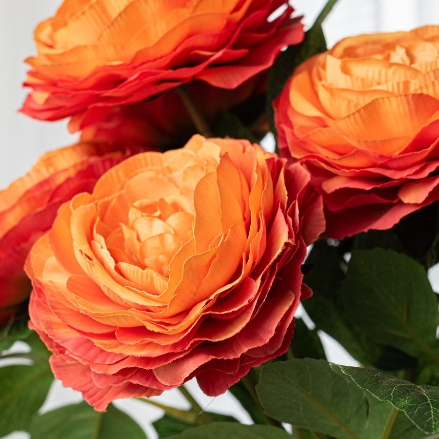 19" Ranunculus Bush: Orange (6 Stem)