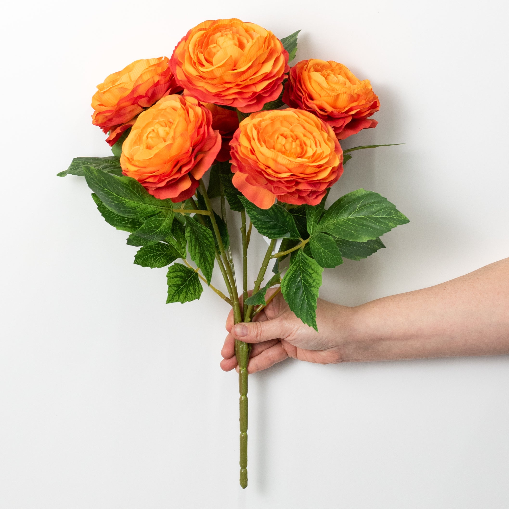 19" Ranunculus Bush: Orange (6 Stem)