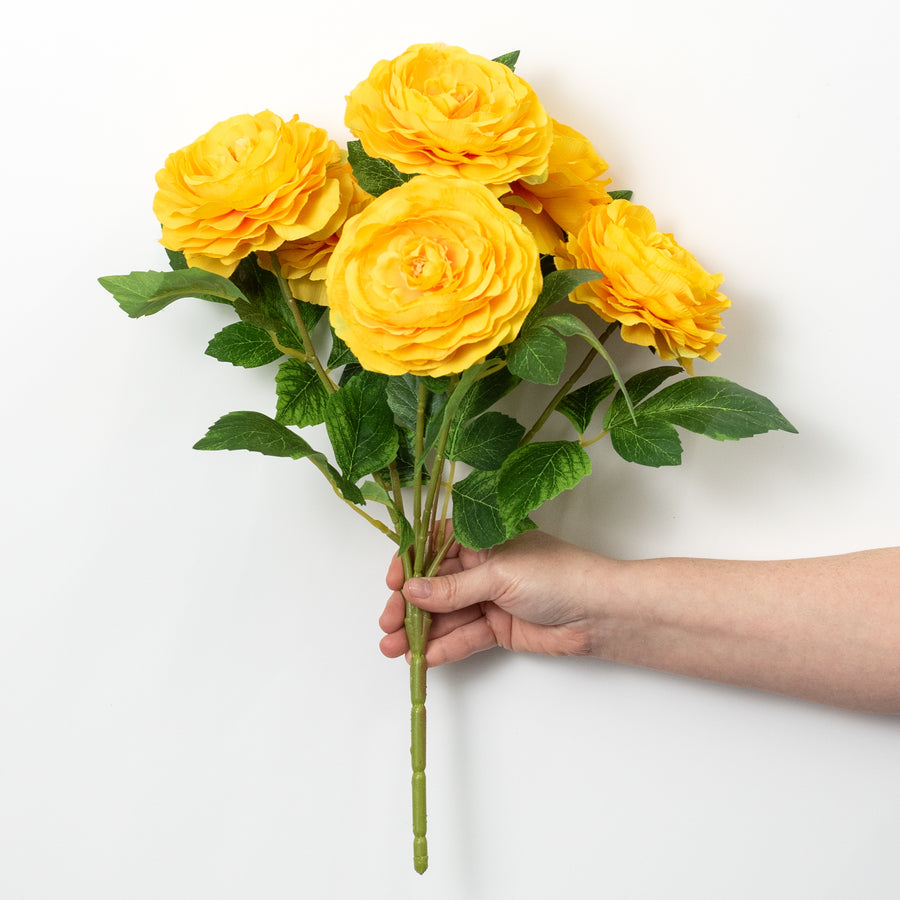 19" Ranunculus Bush: Golden Yellow (6 Stem)