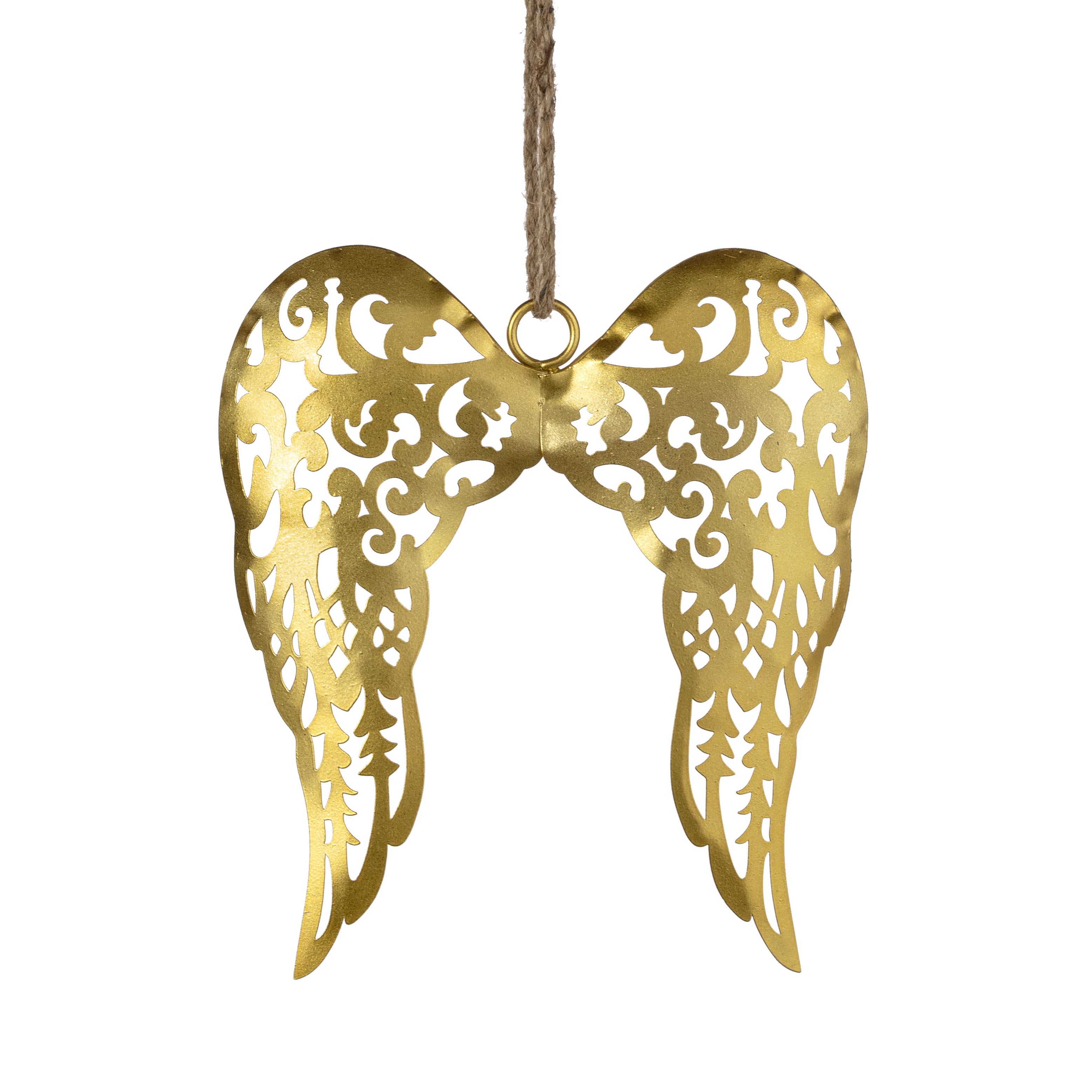 10" Metal Angel Wings Ornament: Gold