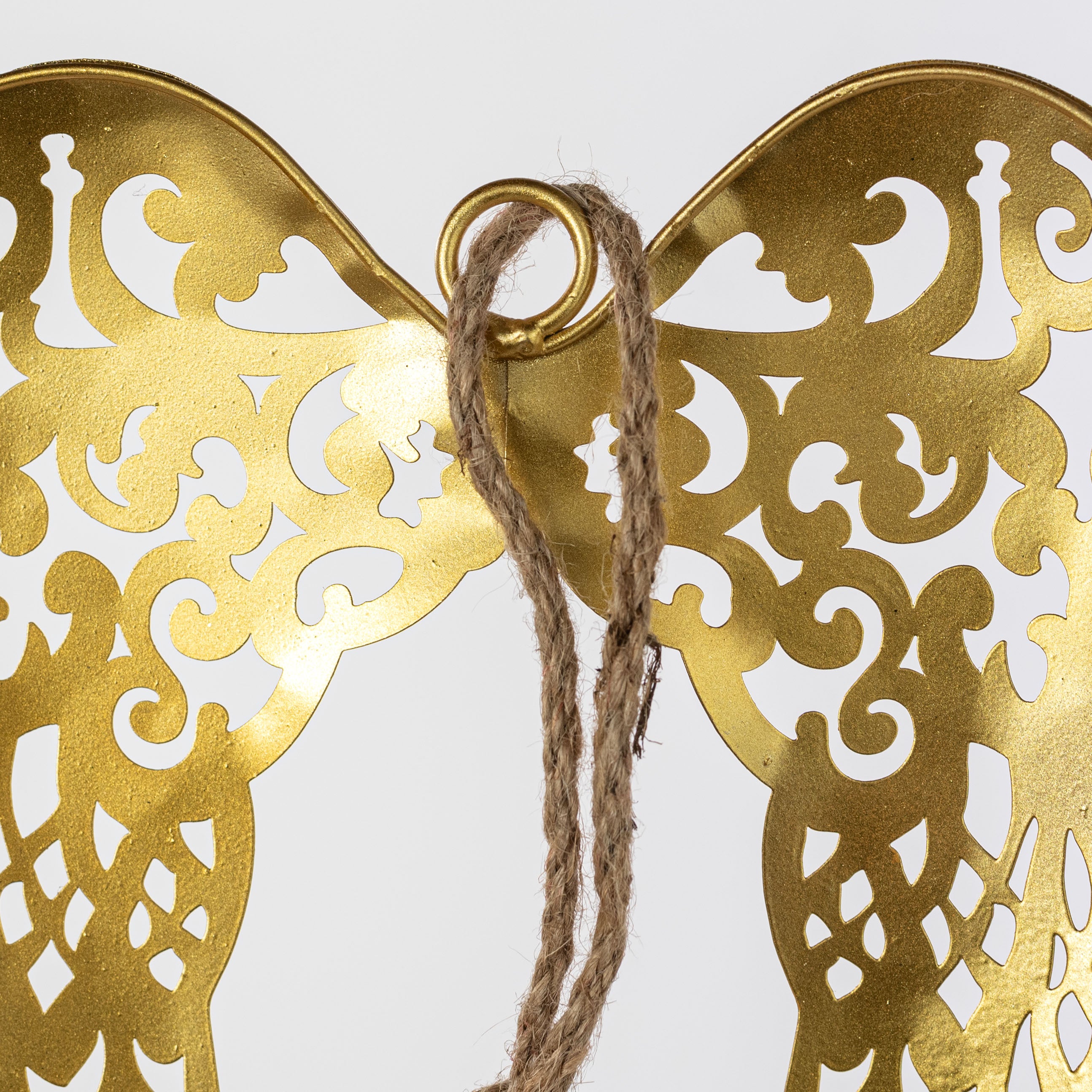 10" Metal Angel Wings Ornament: Gold