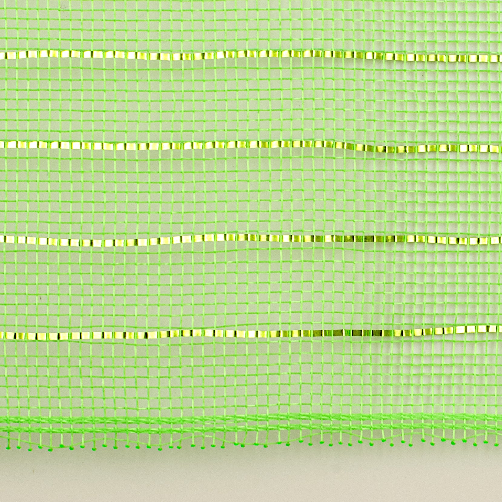 10.5" Square Pre-Cut Fine Weave Deco Mesh Sheets: Metallic Lime (40)