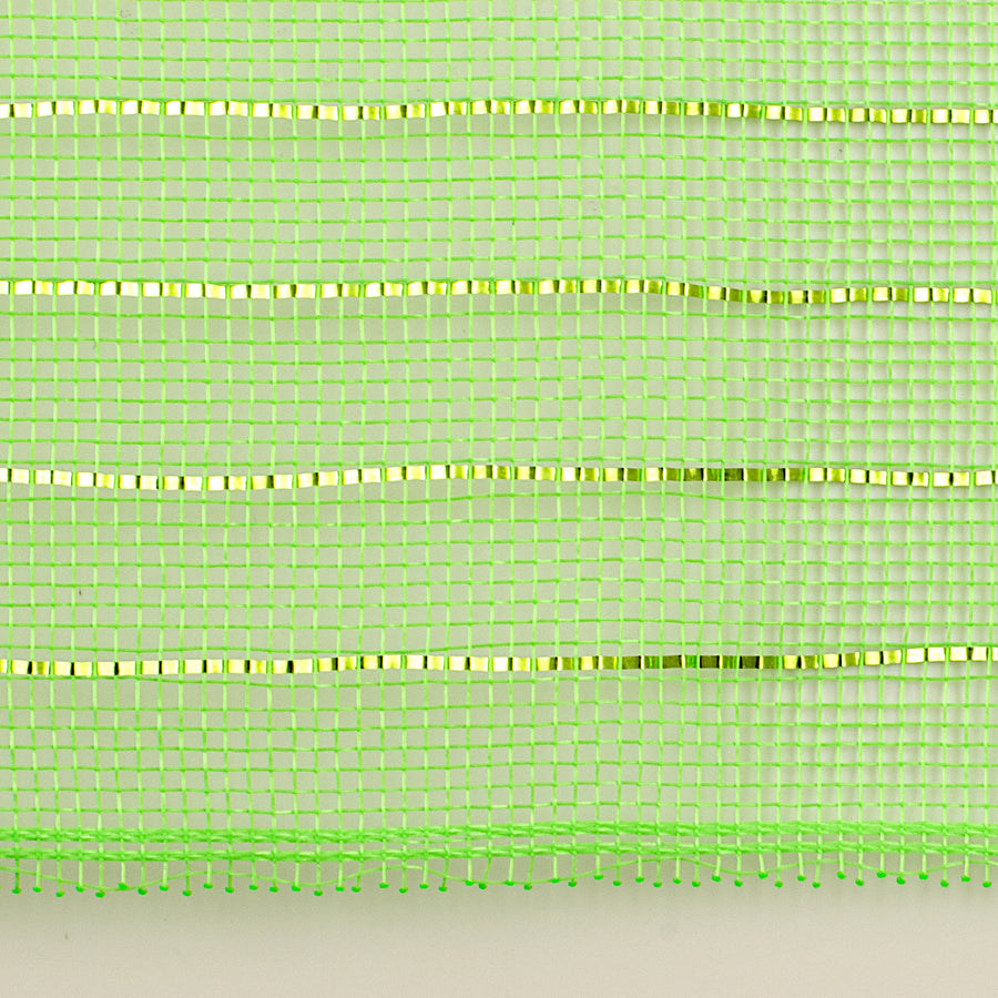 10.5" Square Pre-Cut Fine Weave Deco Mesh Sheets: Metallic Lime (40)