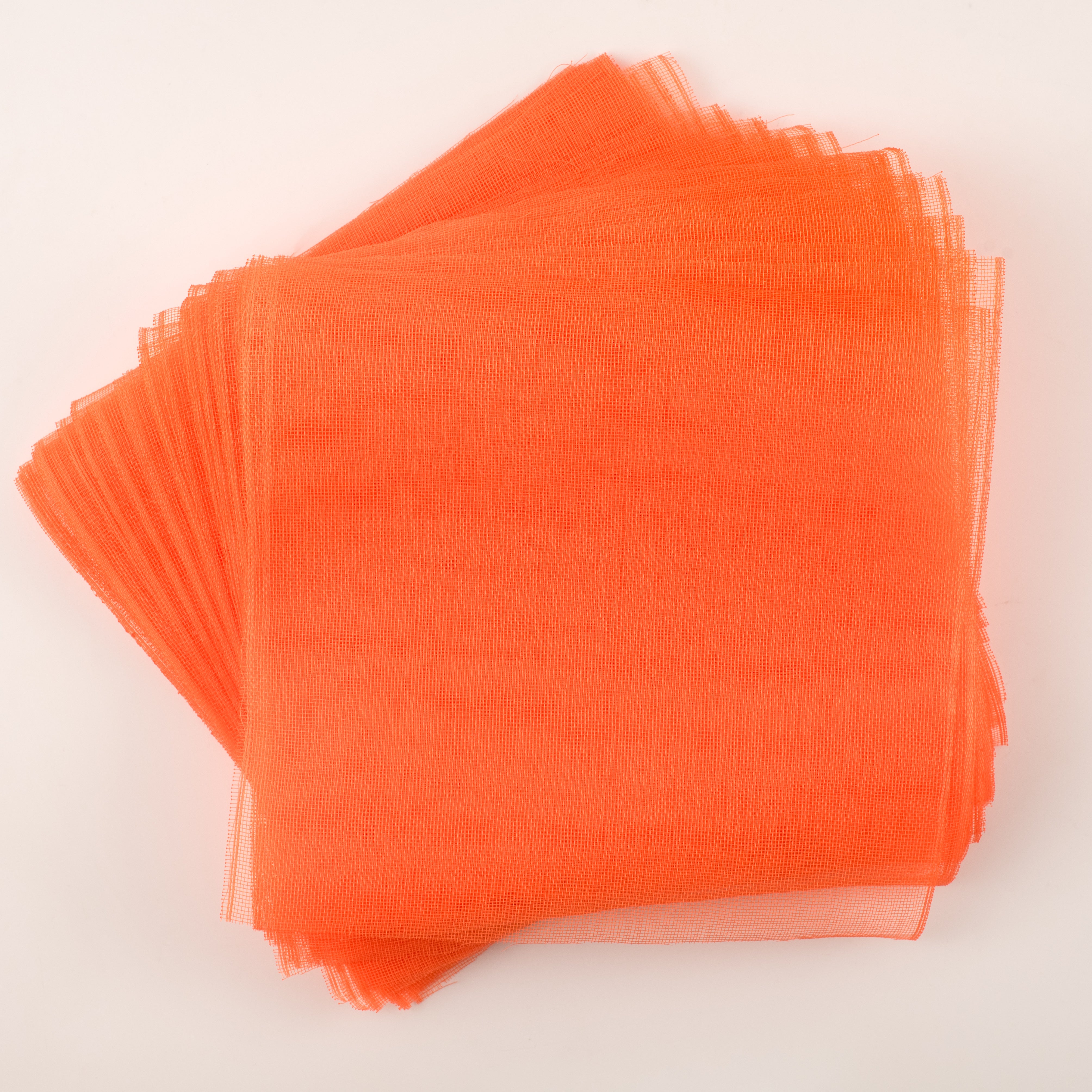 10.5" Square Pre-Cut Fine Weave Deco Mesh Sheets: Orange (40)