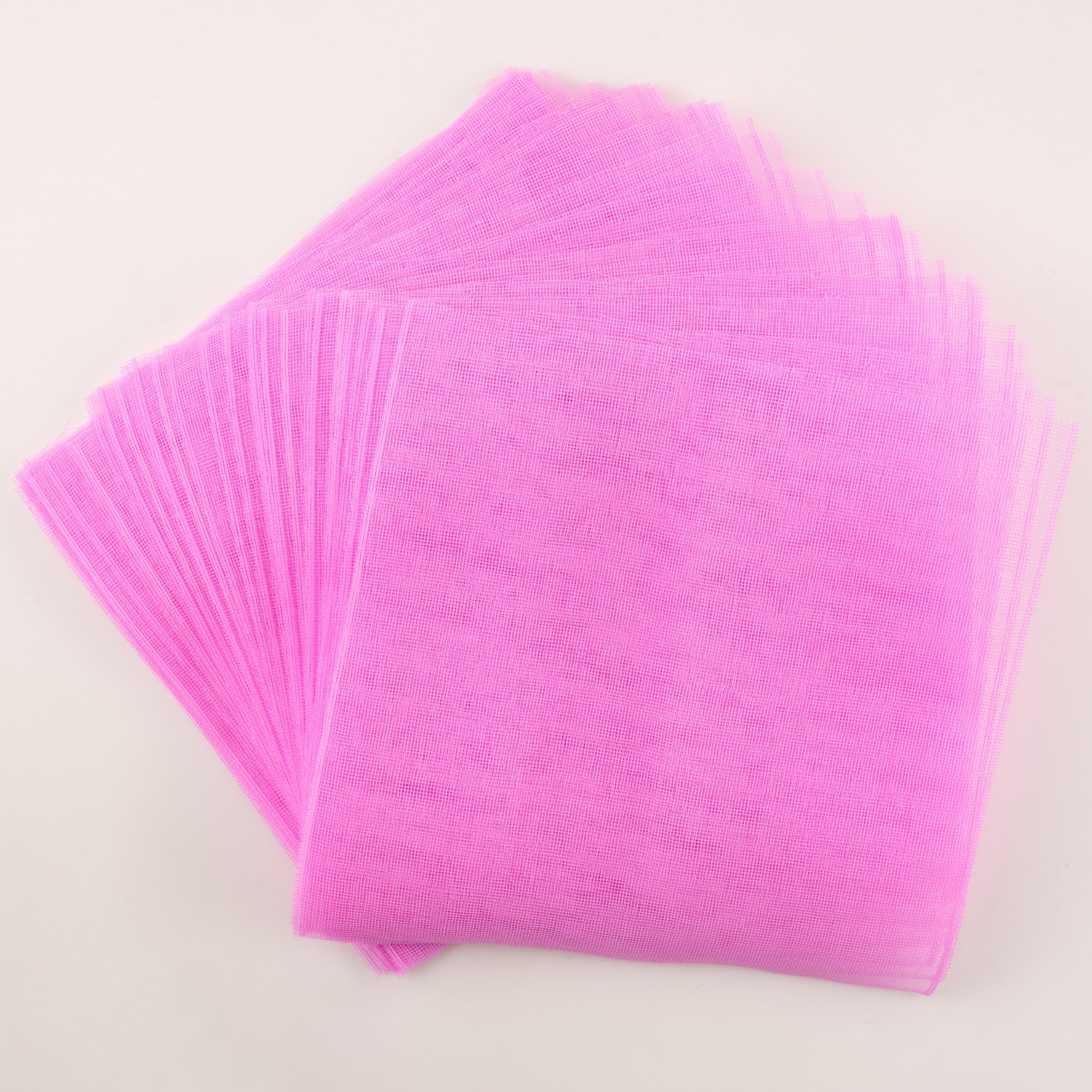 10.5" Square Pre-Cut Fine Weave Deco Mesh Sheets: Pink (40)