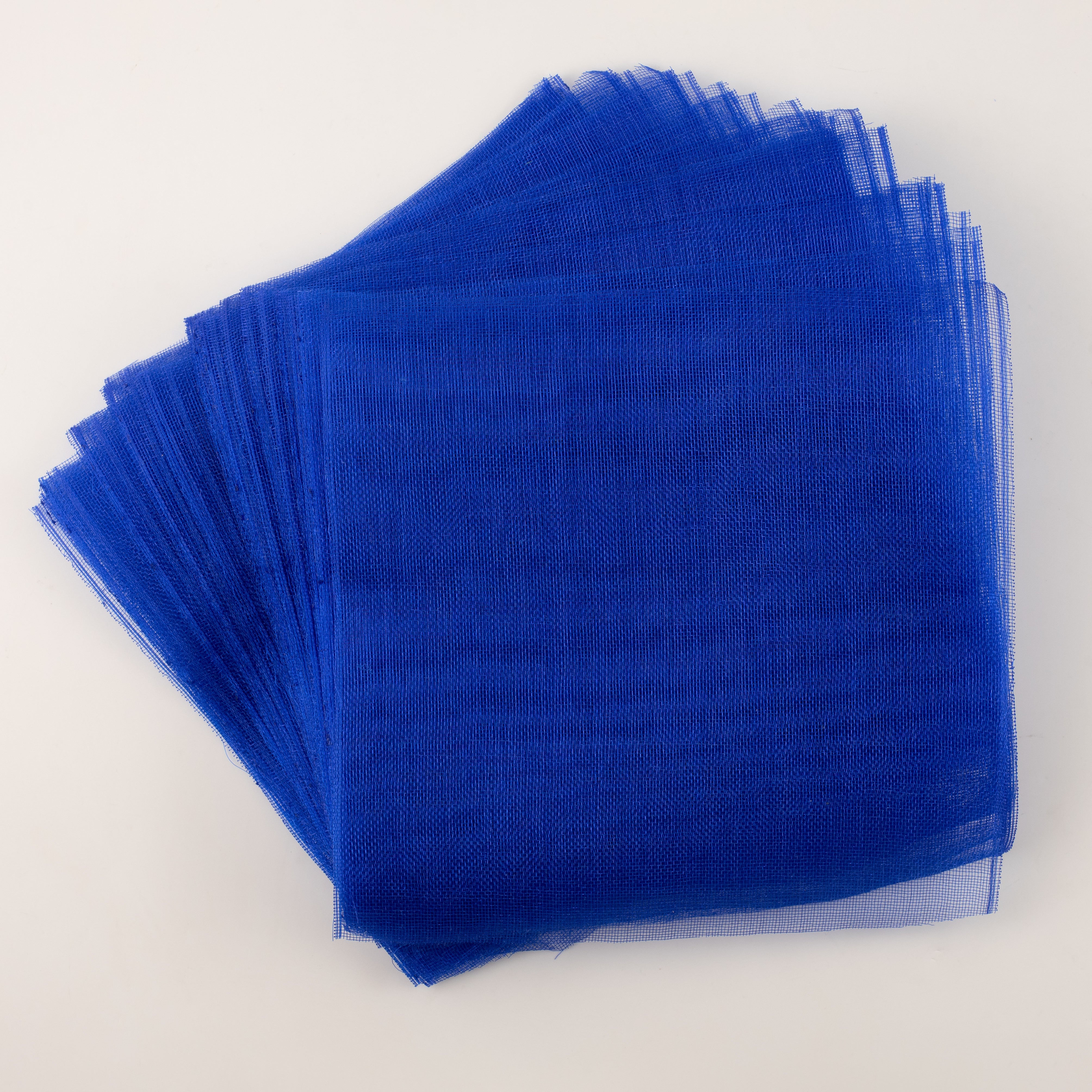 10.5" Square Pre-Cut Fine Weave Deco Mesh Sheets: Royal Blue (40)