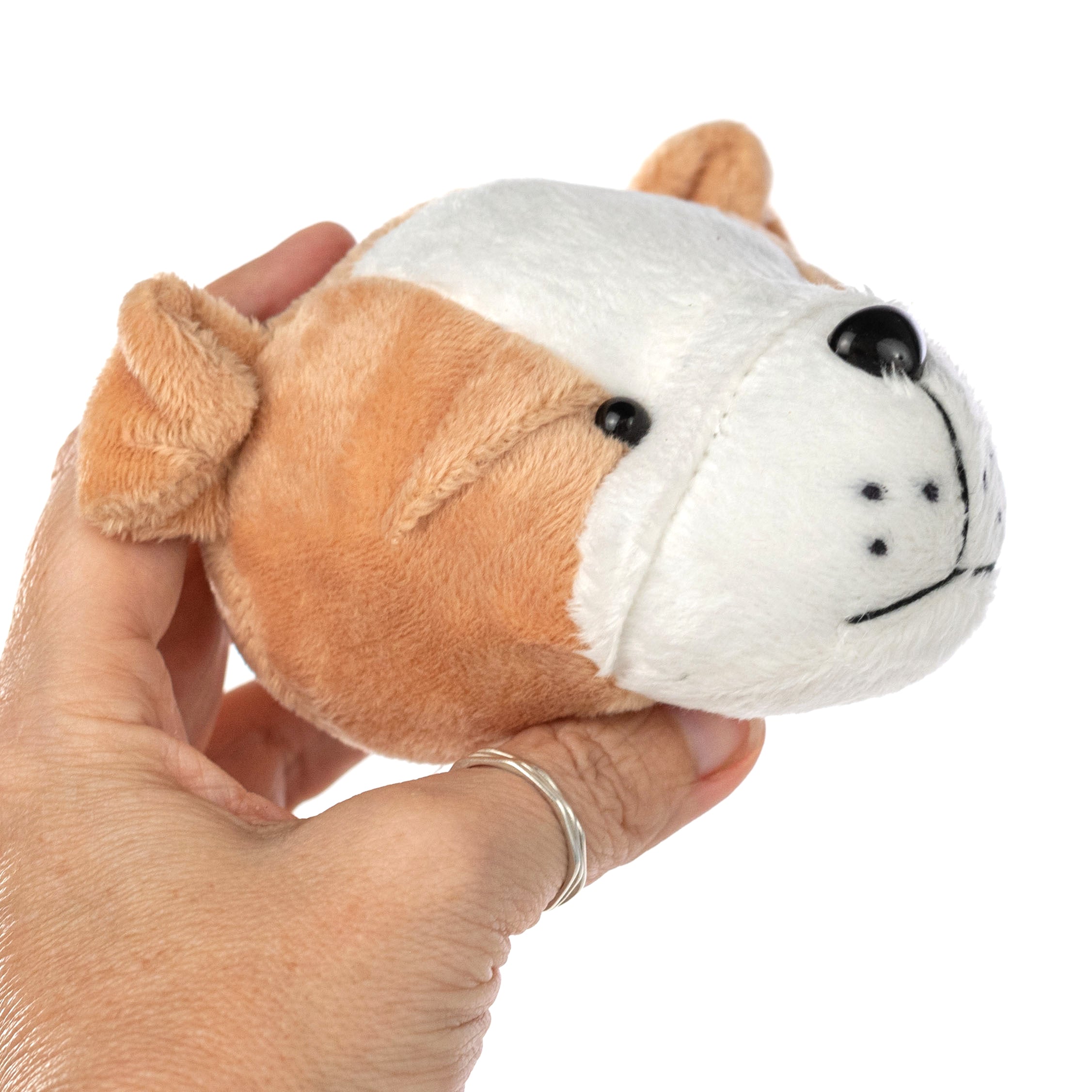 4.5" Plush Bulldog Head Decoration