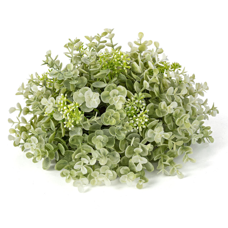 12" Seeded Eucalyptus Half Ball Sphere: Sage Green