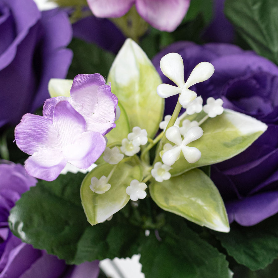 24" Rose, Hydrangea & Delphinium Bush: Purple & Lavender (24 Stem)