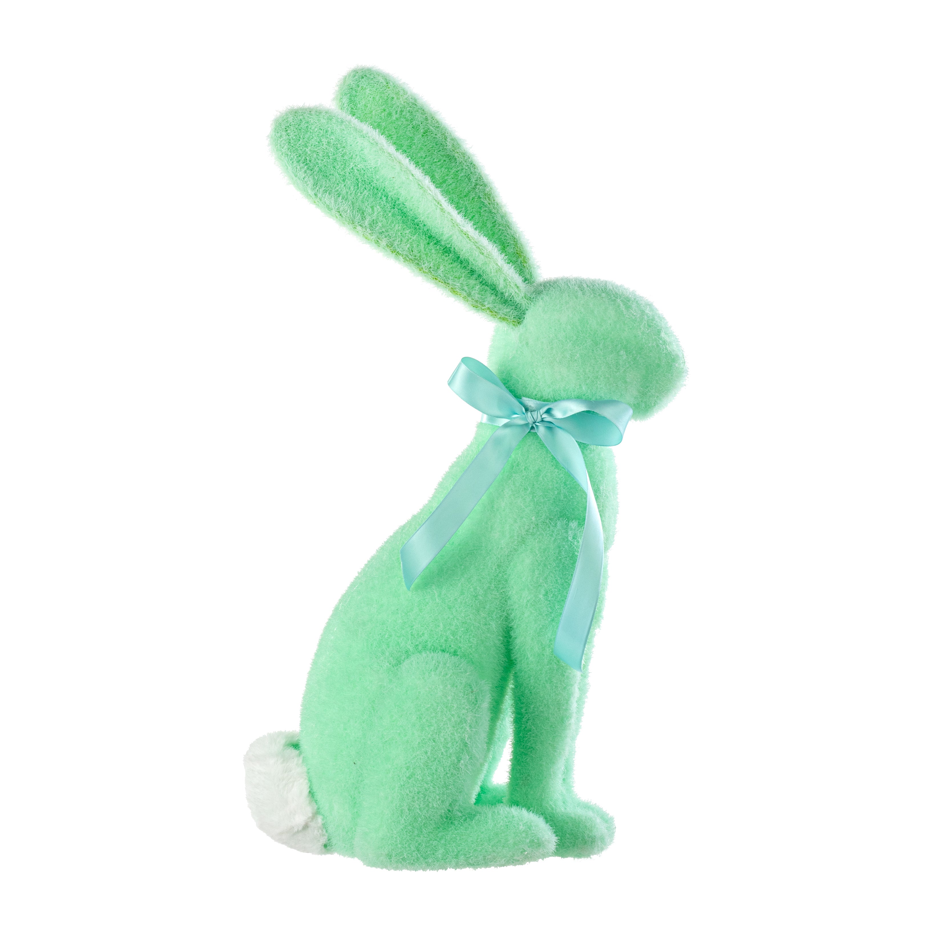20" Flocked Easter Rabbit: Mint Green