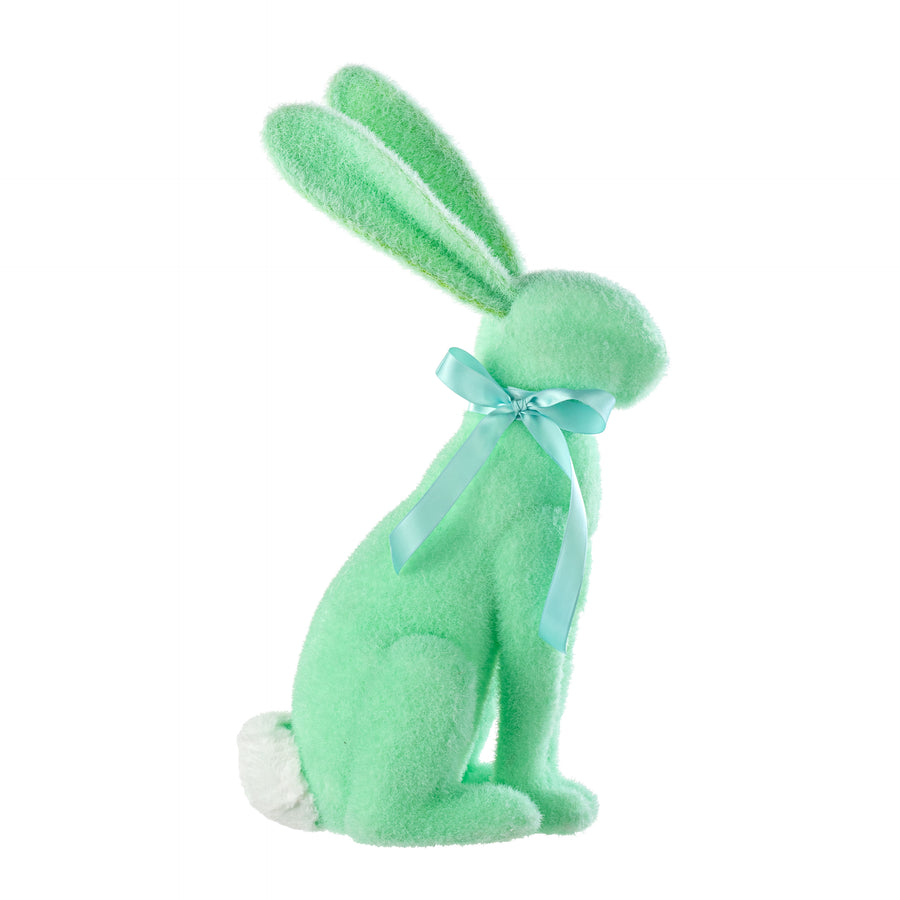 20" Flocked Easter Rabbit: Mint Green