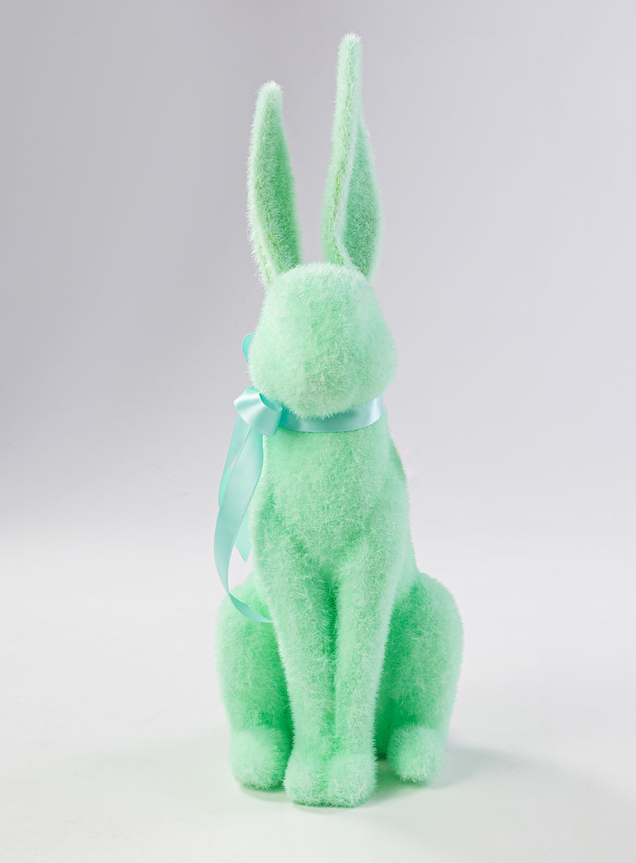 20" Flocked Easter Rabbit: Mint Green