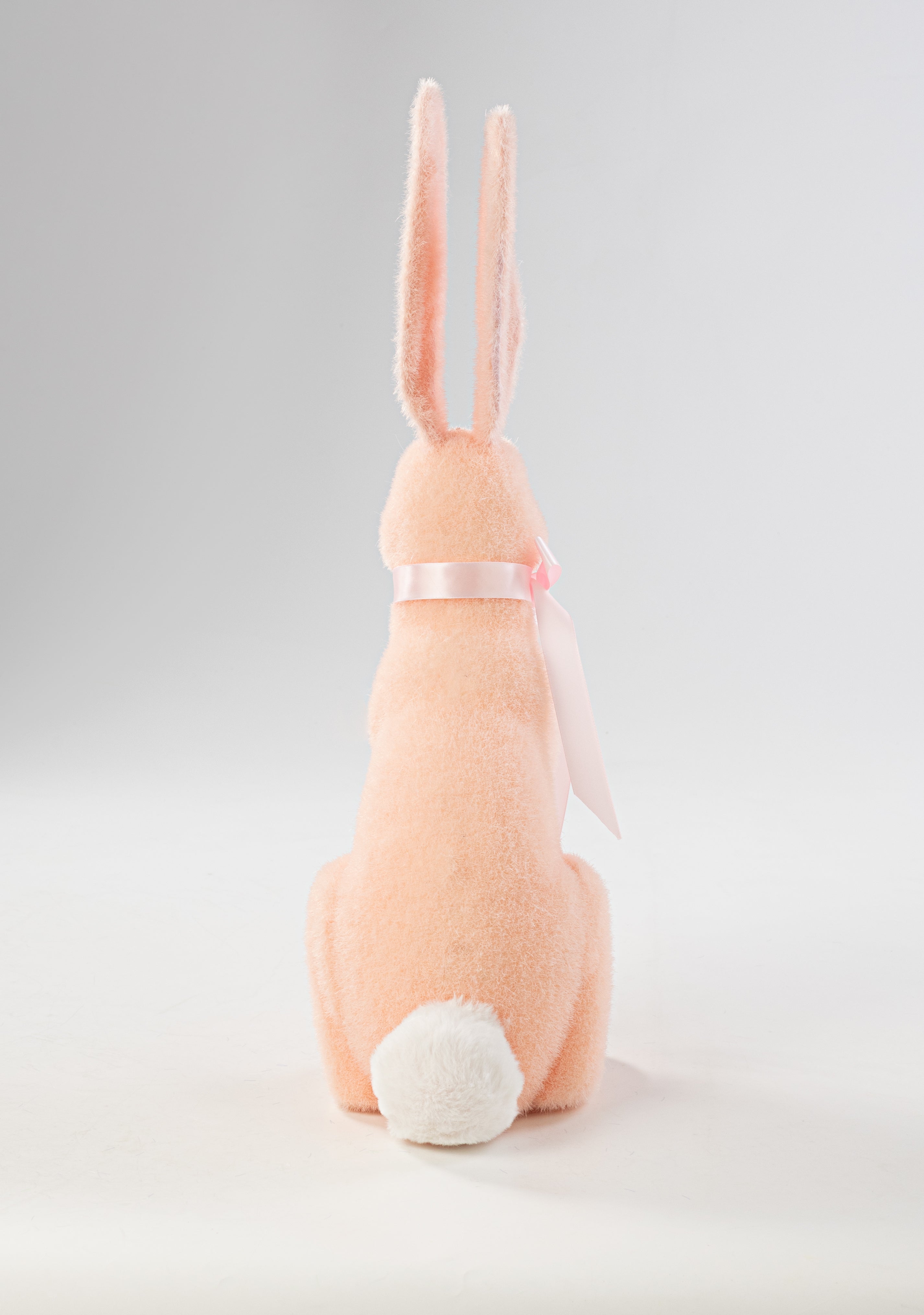 20" Flocked Easter Rabbit: Peach Pink