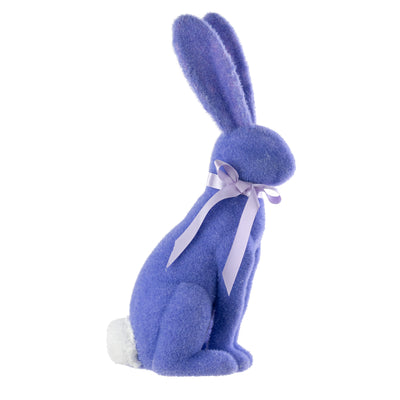 20" Flocked Easter Rabbit: Periwinkle Purple