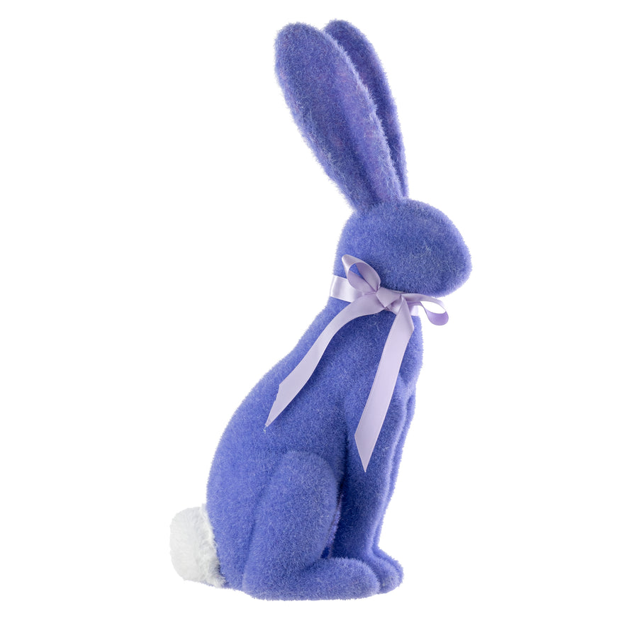 20" Flocked Easter Rabbit: Periwinkle Purple
