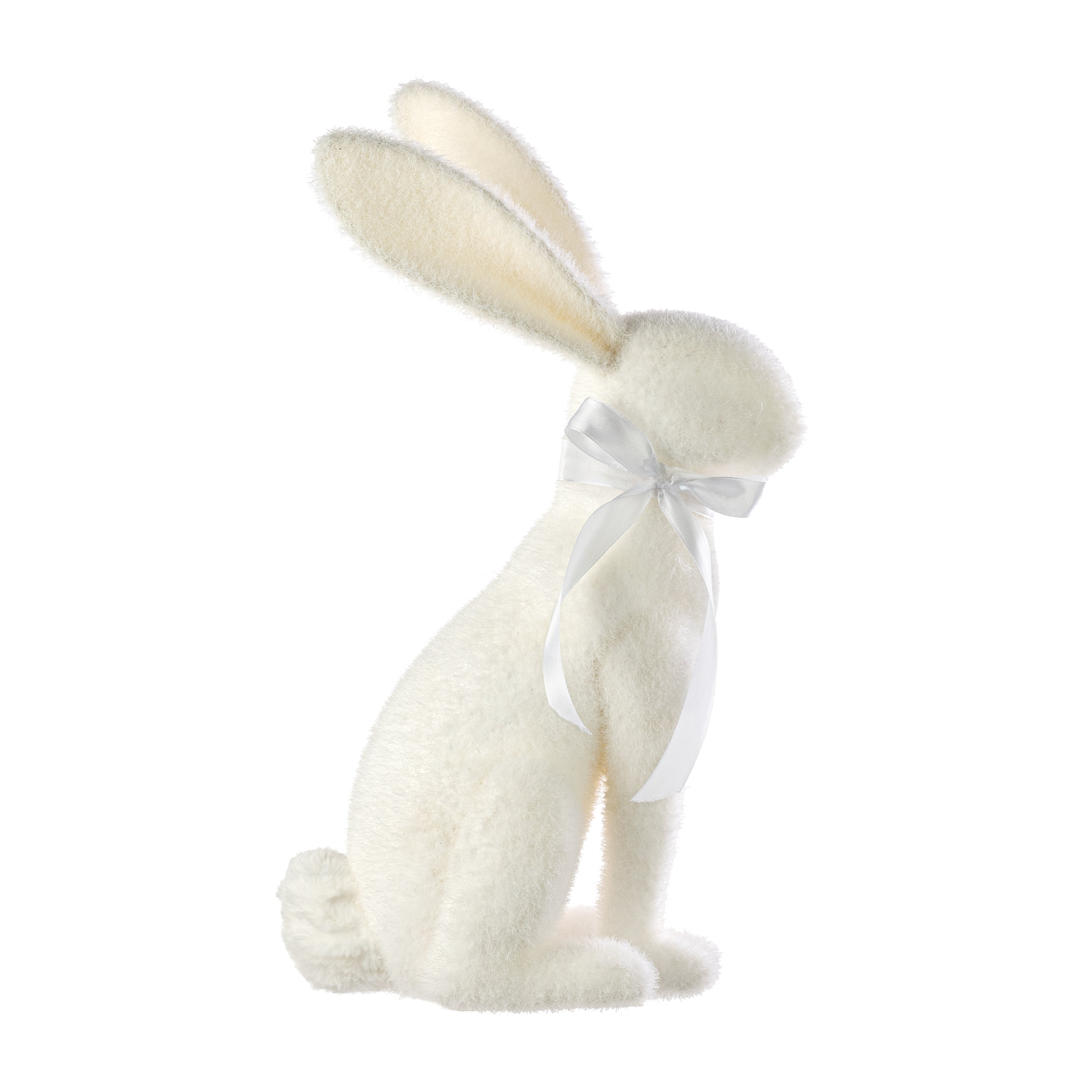 20" Flocked Easter Rabbit: White