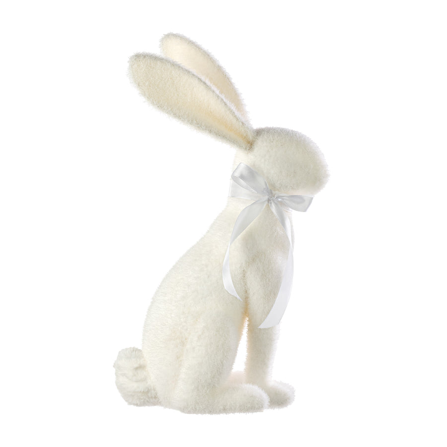 20" Flocked Easter Rabbit: White