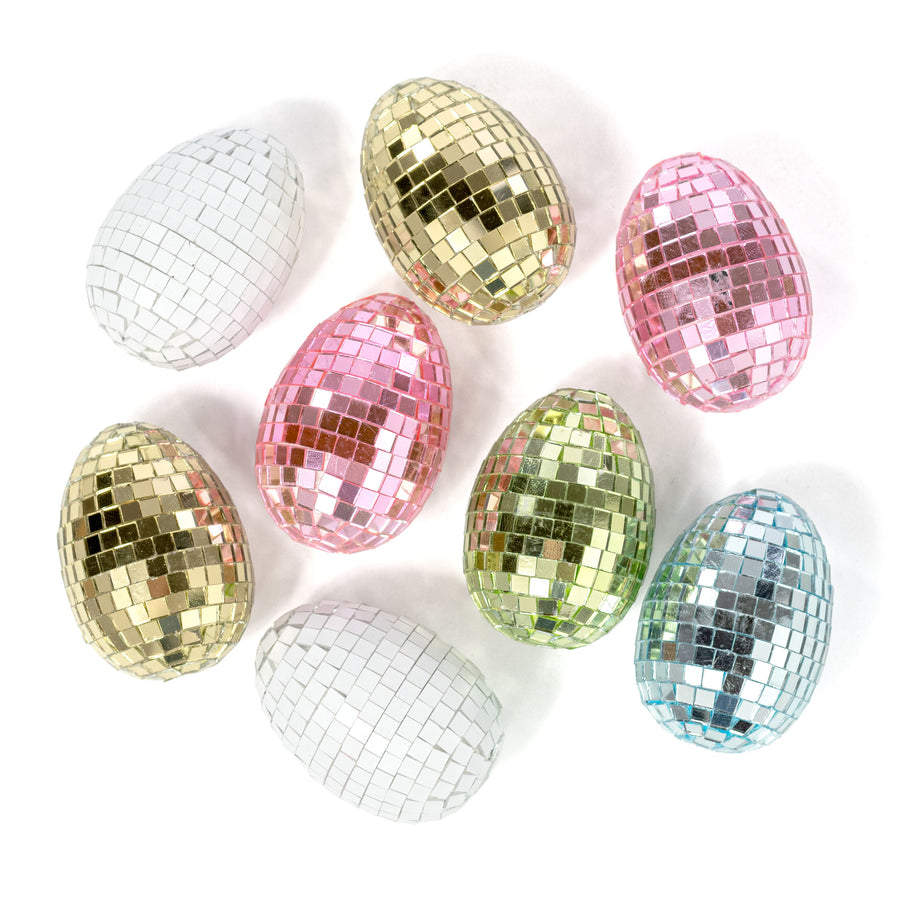 2.75" Mirror Disco Ball Easter Eggs (Set of 8)