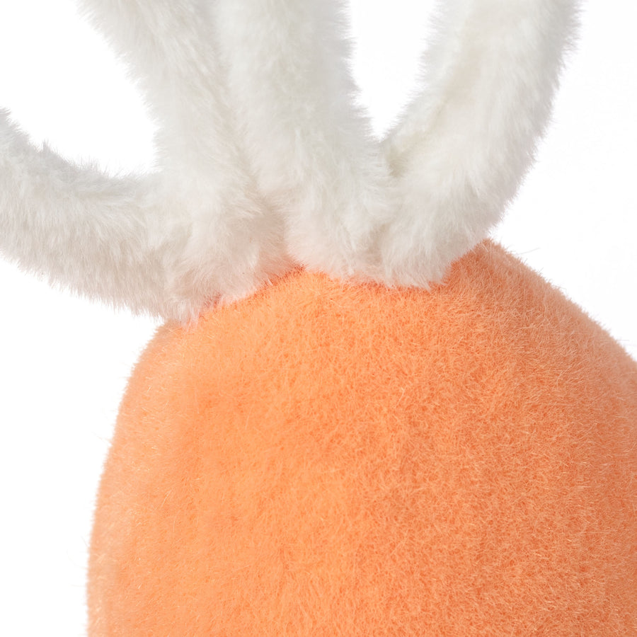 13" Flocked Easter Bunny Egg: Tangerine Orange