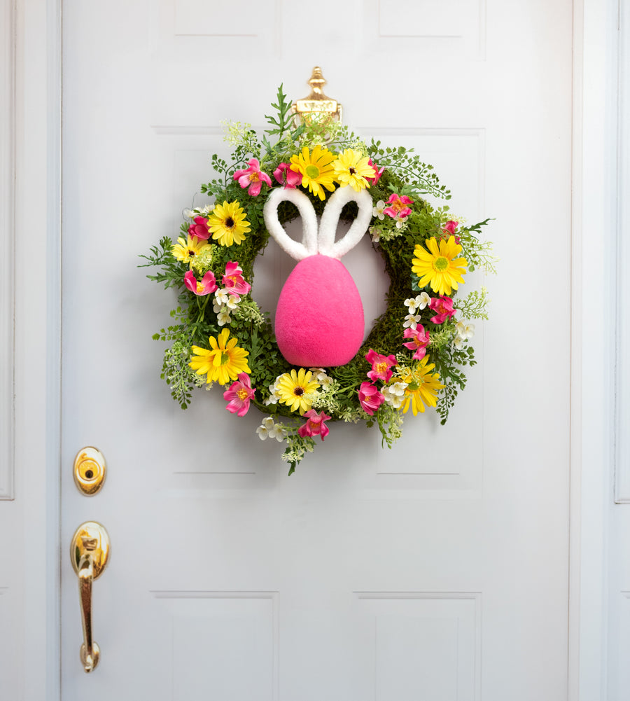 12" Flocked Easter Bunny Egg: Beauty Pink