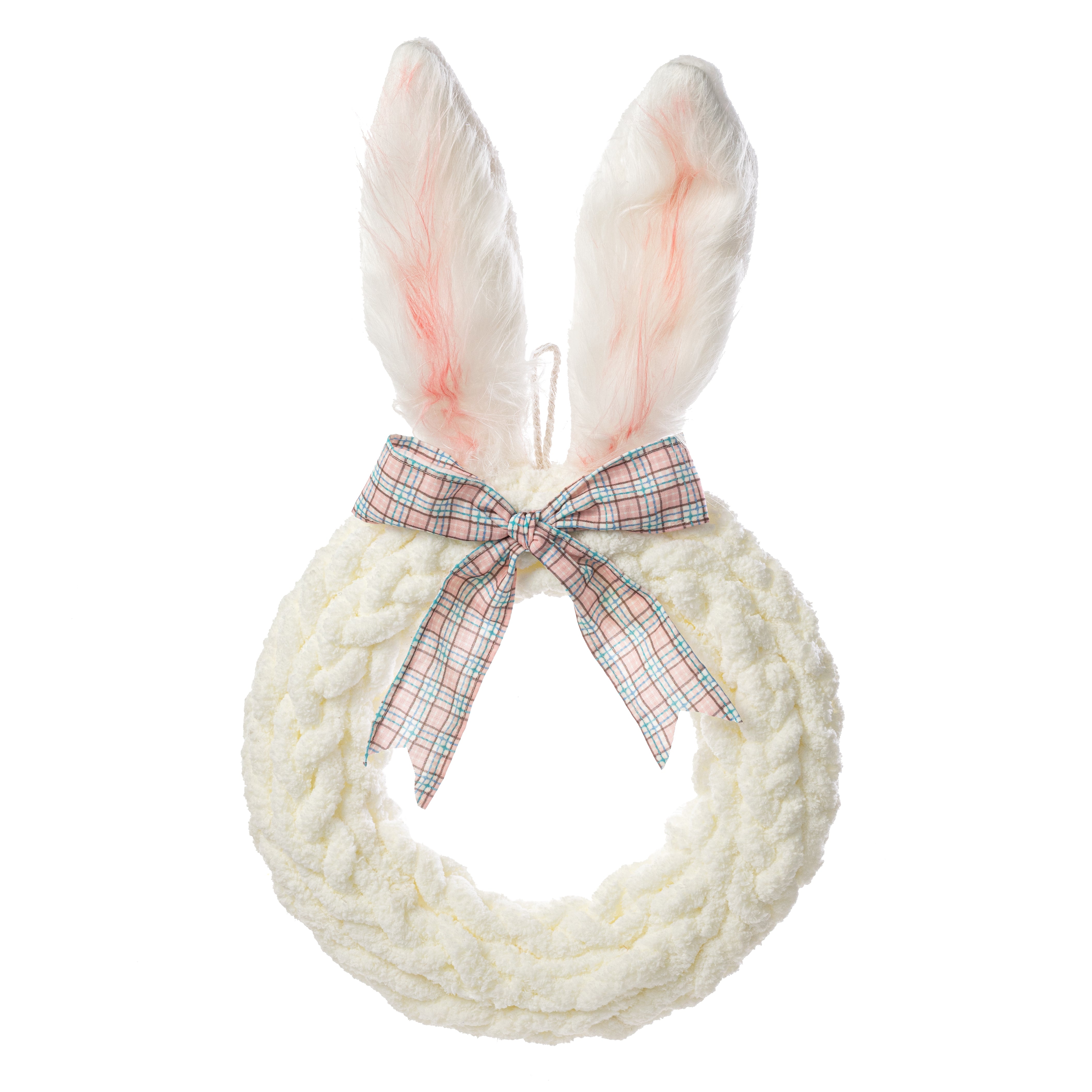 15" x 25" Chenille Easter Bunny Ears Wreath