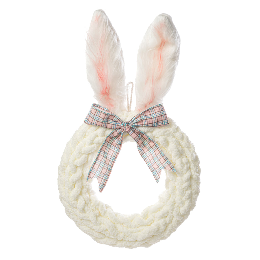 15" x 25" Chenille Easter Bunny Ears Wreath