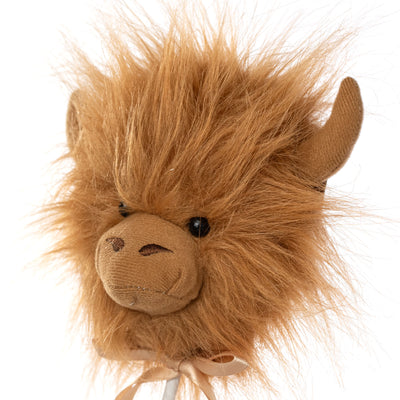 6" Plush Highland Cow Head Pick