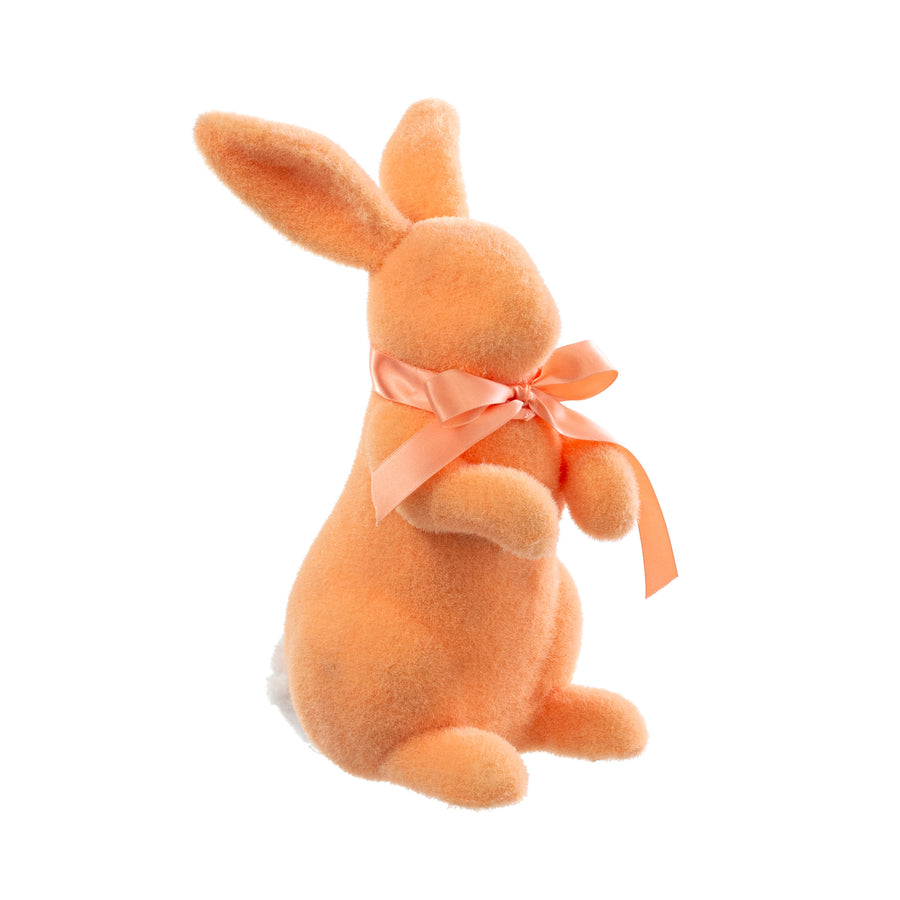 11" Flocked Easter Rabbit: Tangerine Orange