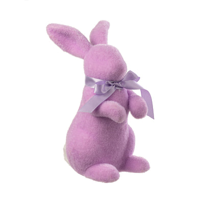 11" Flocked Easter Rabbit: Lavender Purple