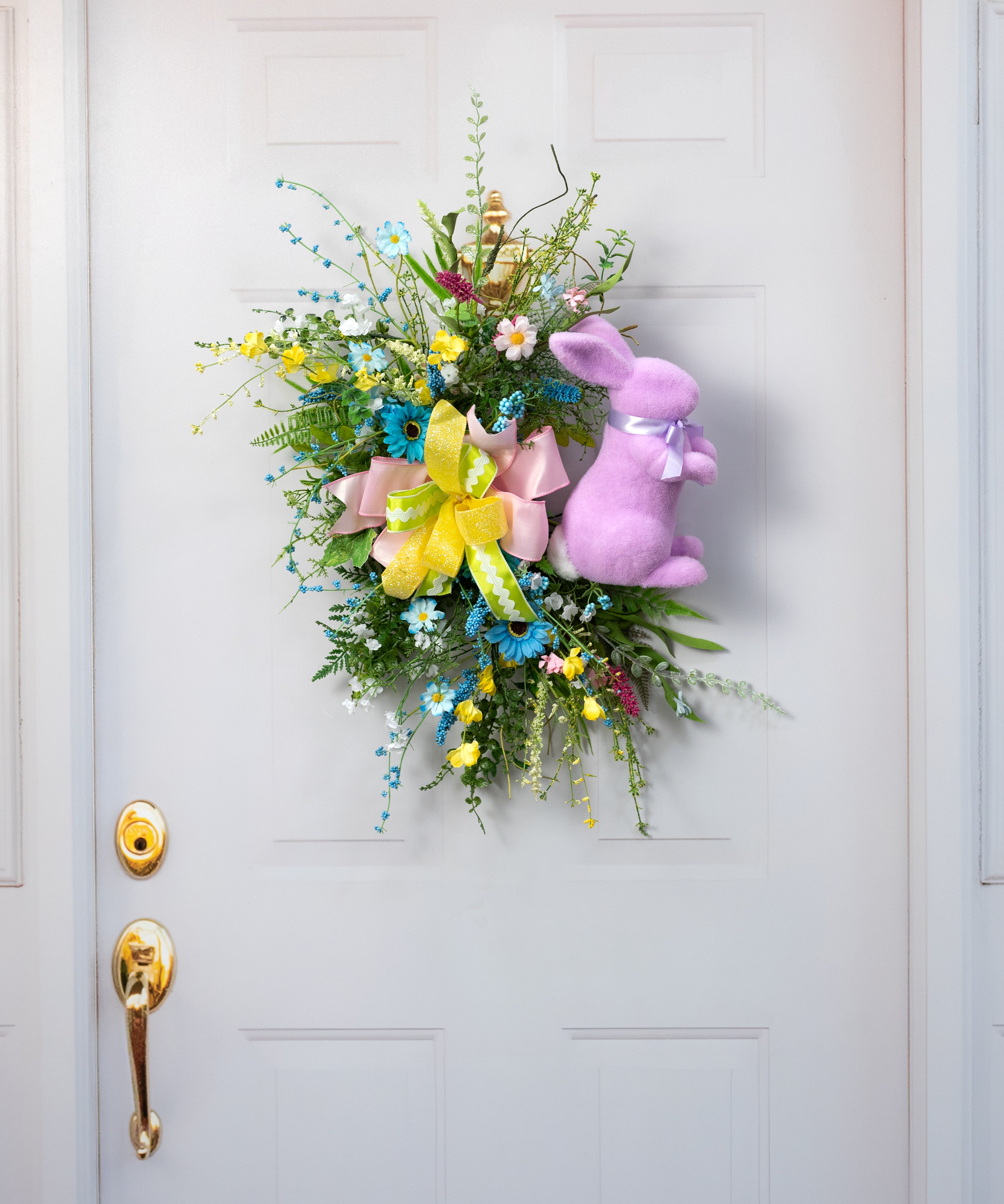 11" Flocked Easter Rabbit: Lavender Purple