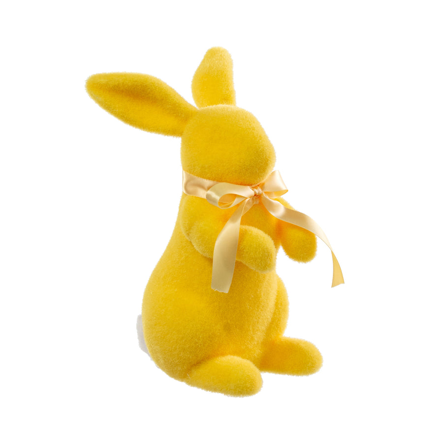11" Flocked Easter Rabbit: Lemon Yellow