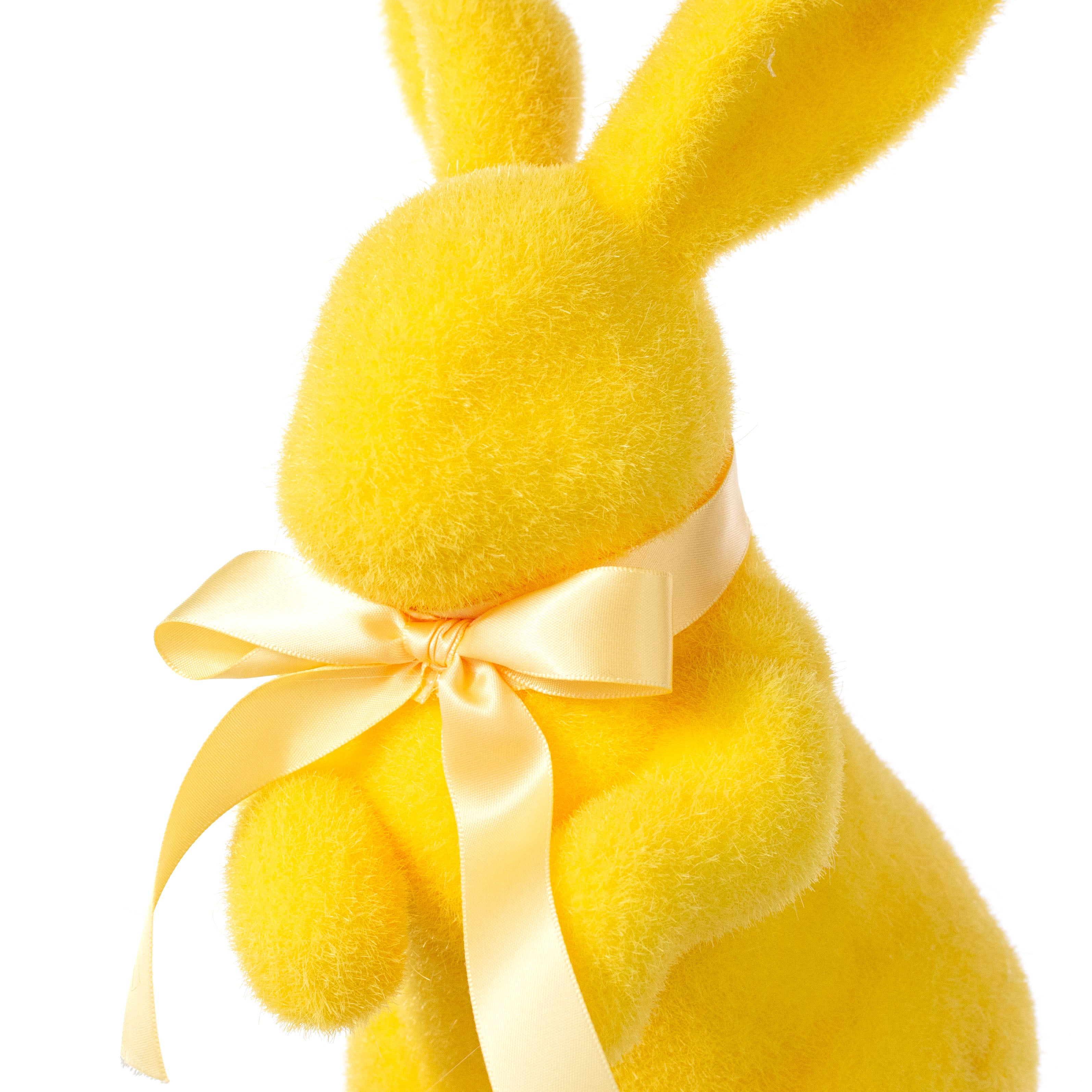 11" Flocked Easter Rabbit: Lemon Yellow