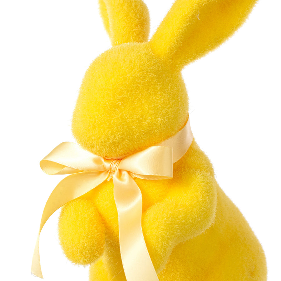 11" Flocked Easter Rabbit: Lemon Yellow