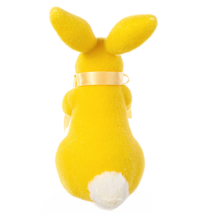 11" Flocked Easter Rabbit: Lemon Yellow