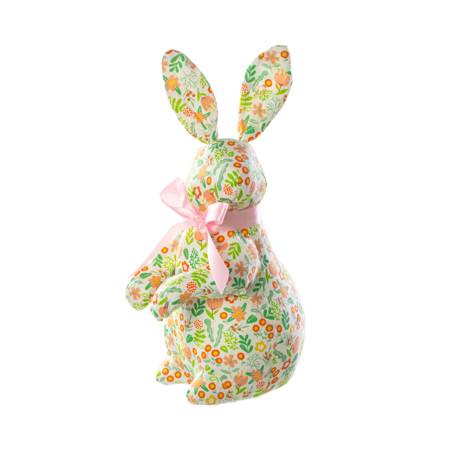 11" Flower Pattern Easter Rabbit Decoration