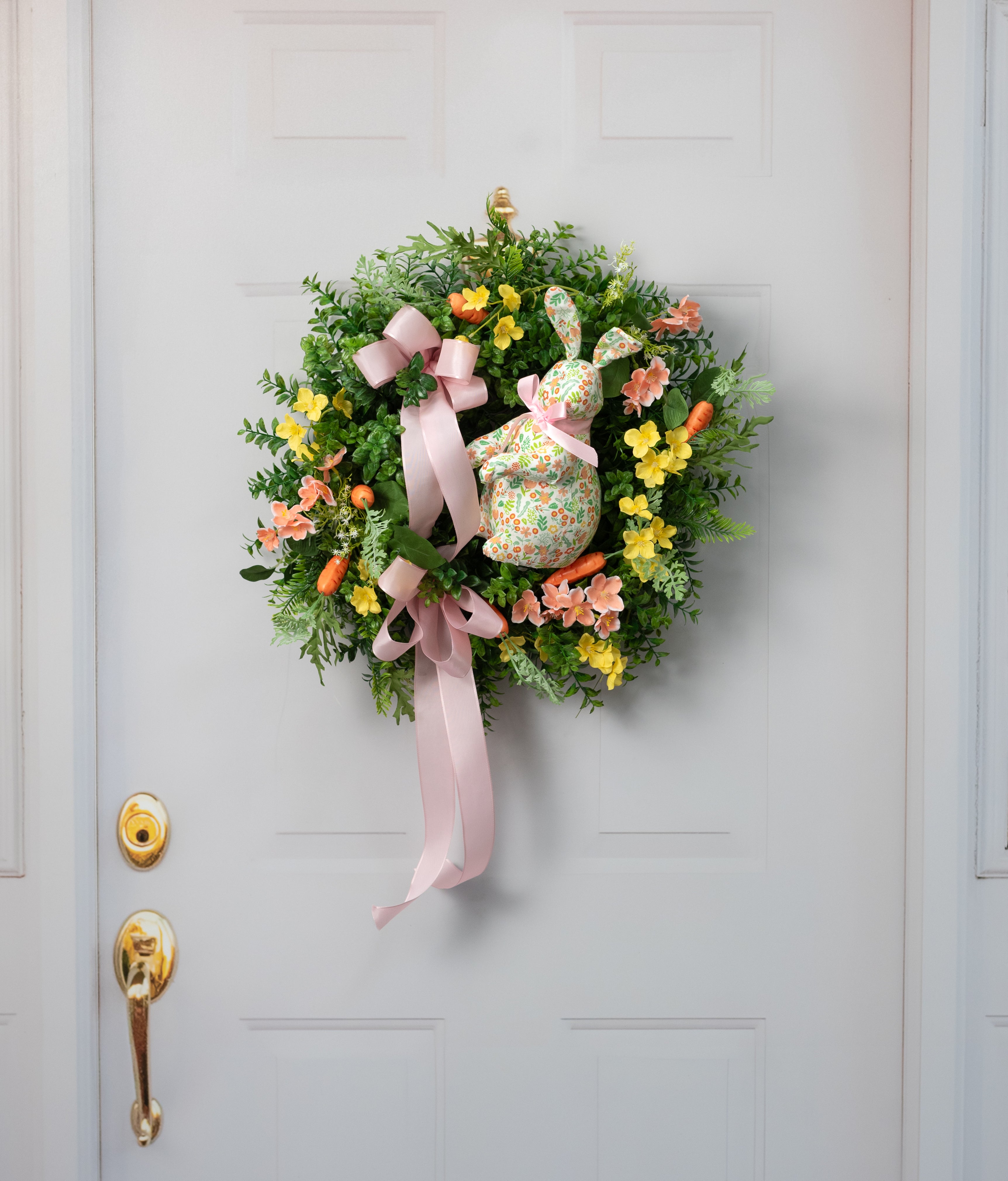 11" Flower Pattern Easter Rabbit Decoration