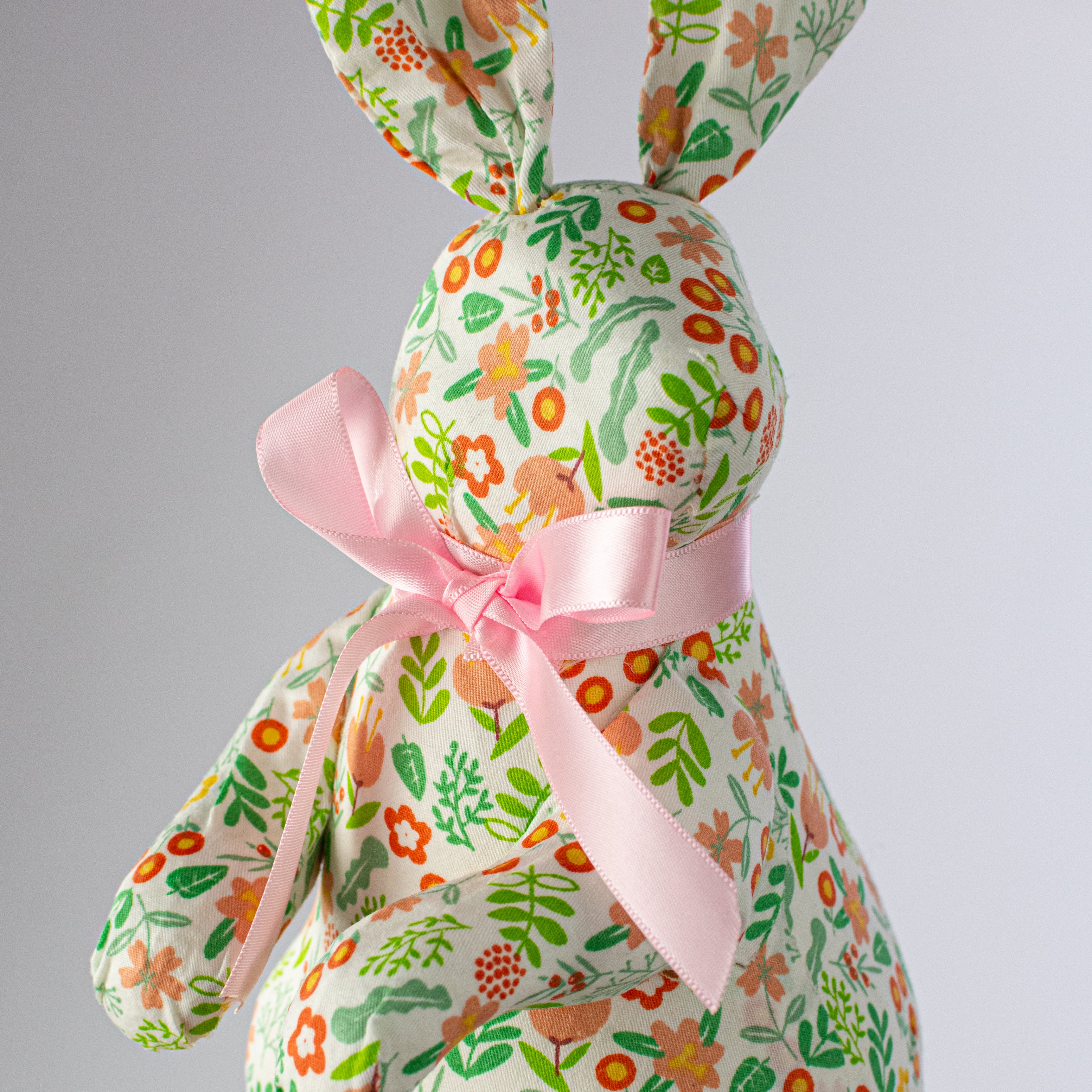 11" Flower Pattern Easter Rabbit Decoration
