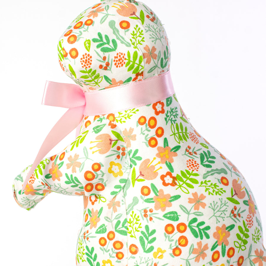 11" Flower Pattern Easter Rabbit Decoration