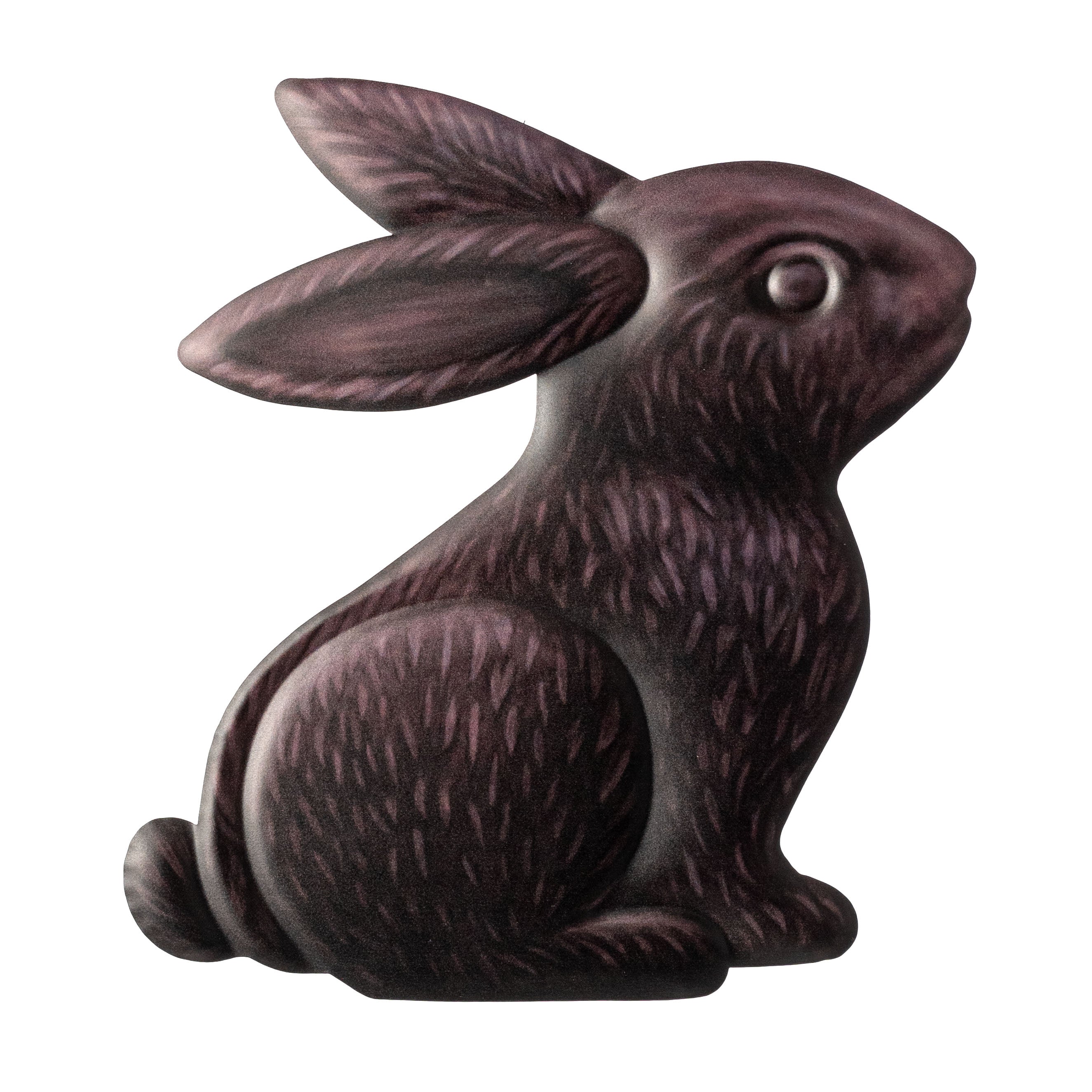 12" Embossed Metal Sign: Dark Chocolate Bunny