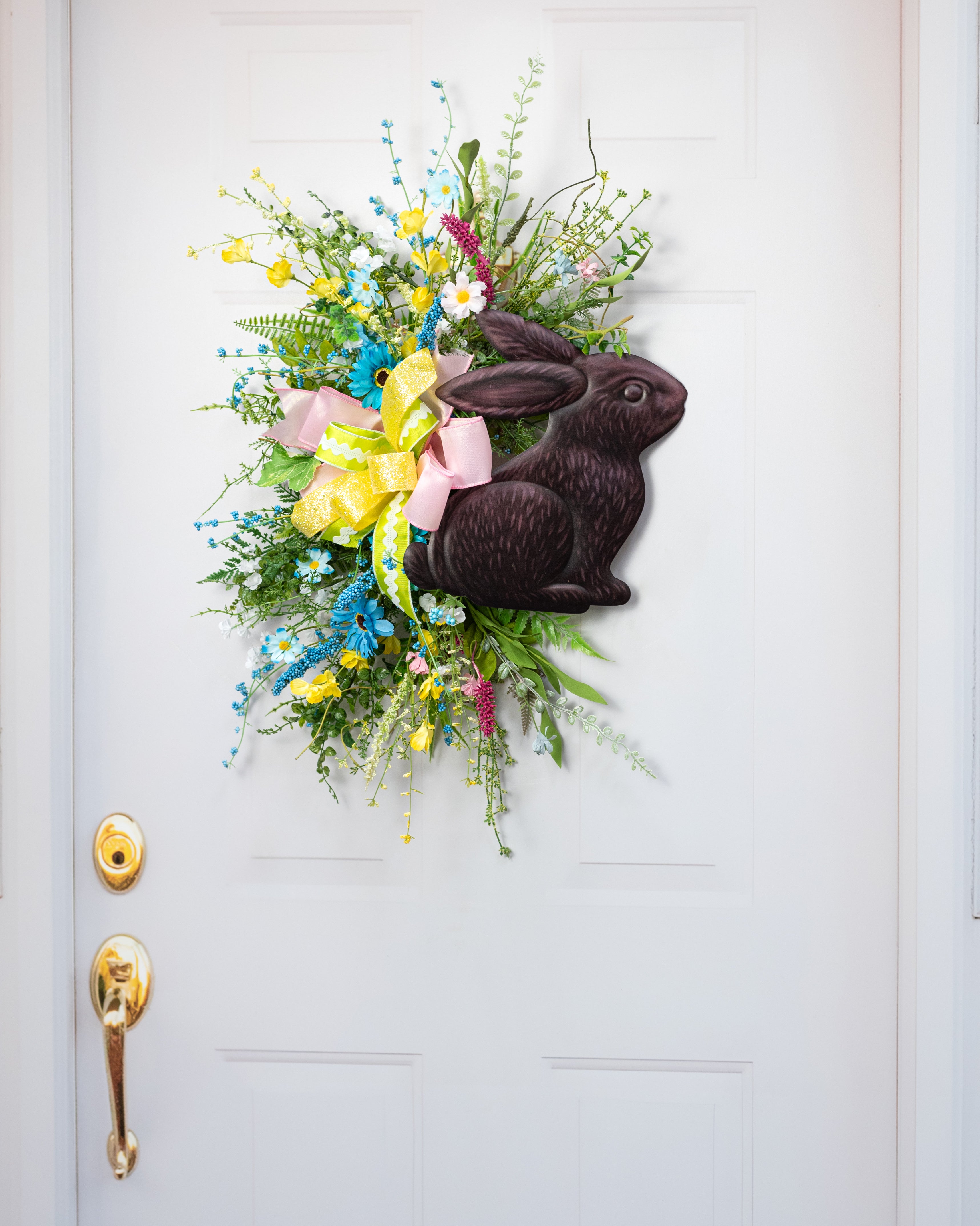 12" Embossed Metal Sign: Dark Chocolate Bunny