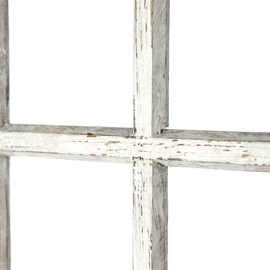 20" x 15" Decorative Wood Window: Antique Grey