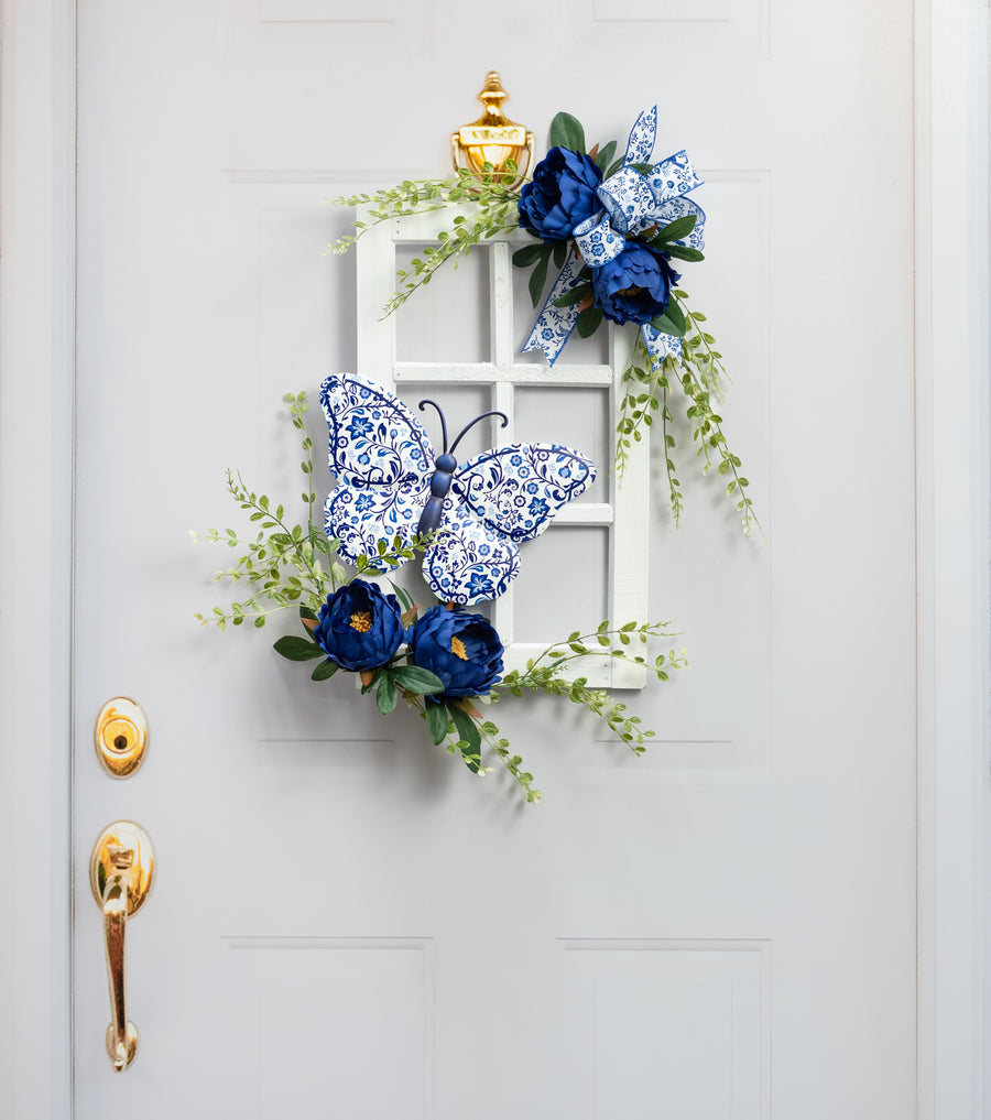 20" x 12" Decorative Wood Window: Matte White