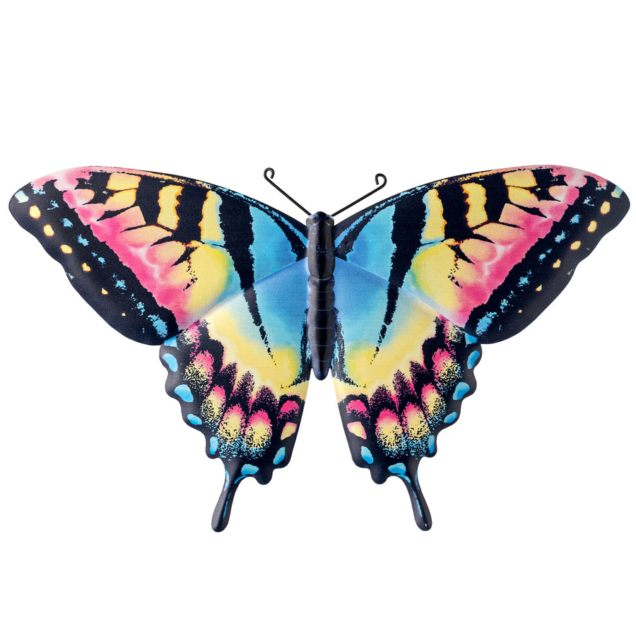 13" Metal Embossed Swallowtail Butterfly Sign: Colorful