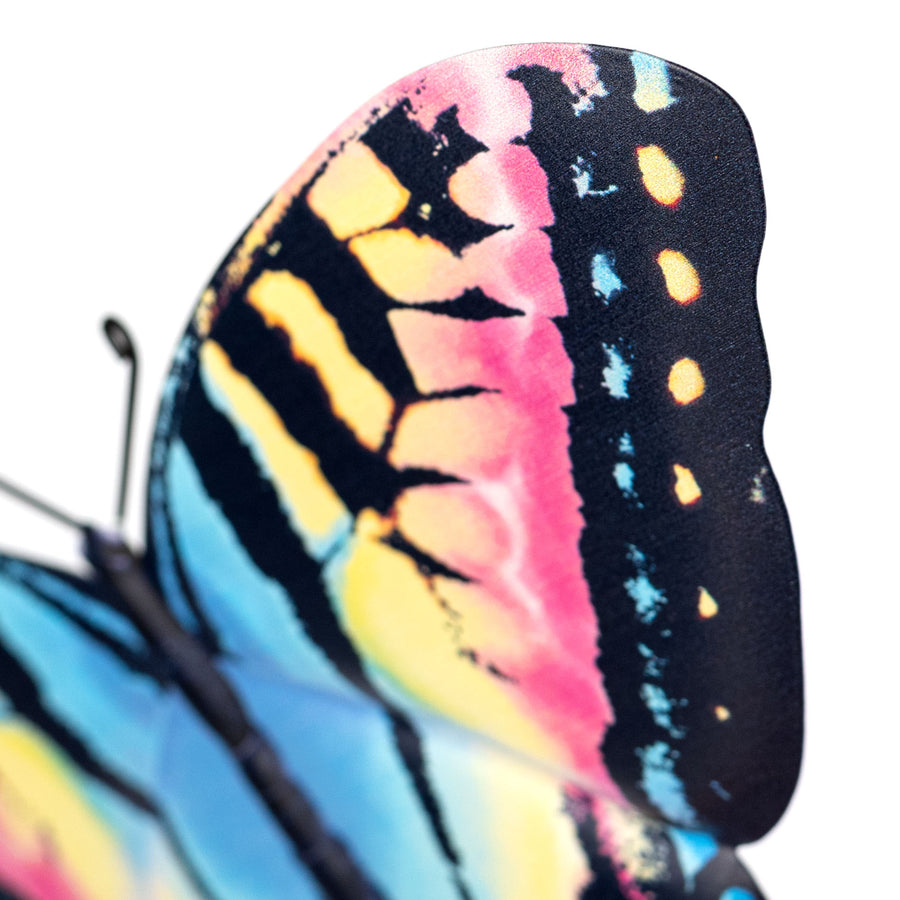 13" Metal Embossed Swallowtail Butterfly Sign: Colorful
