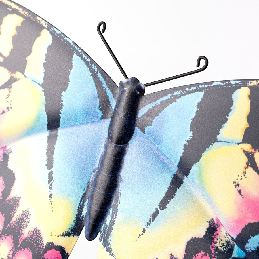 13" Metal Embossed Swallowtail Butterfly Sign: Colorful