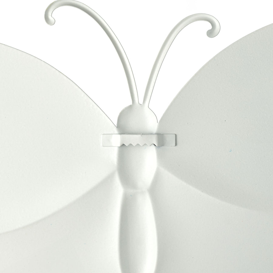12" Embossed Metal Sign: Peach & Pink Monarch Butterfly