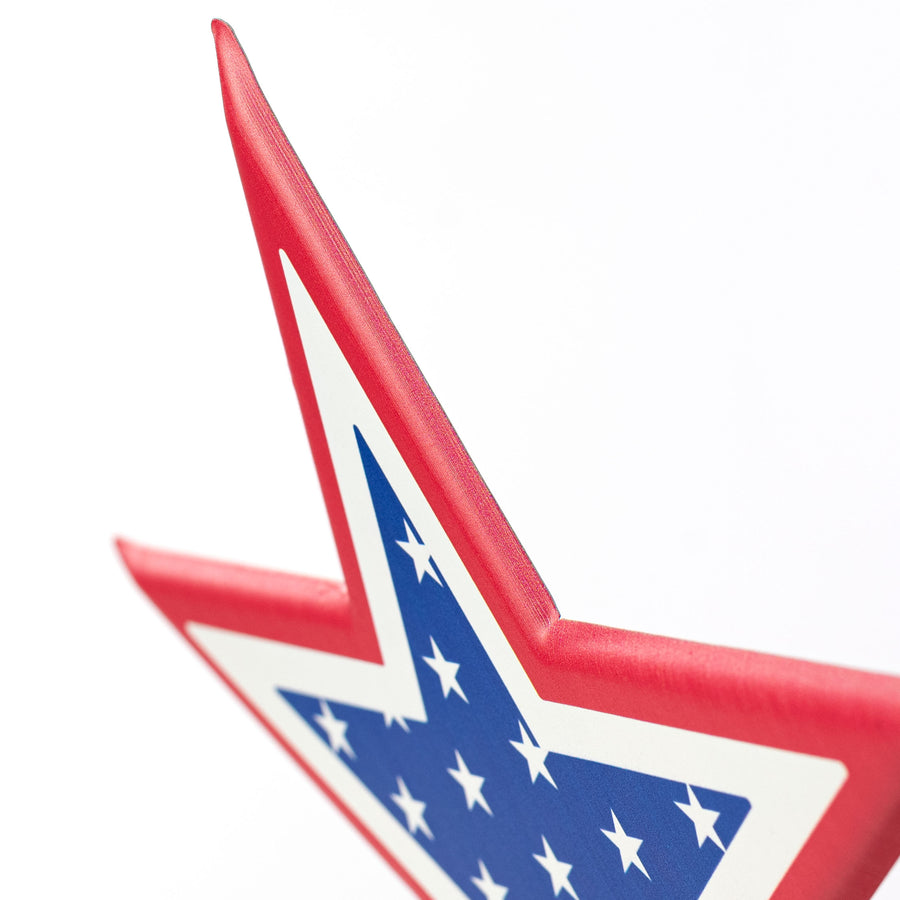 10" Embossed Metal Sign: Patriotic Stars & Stripes Star