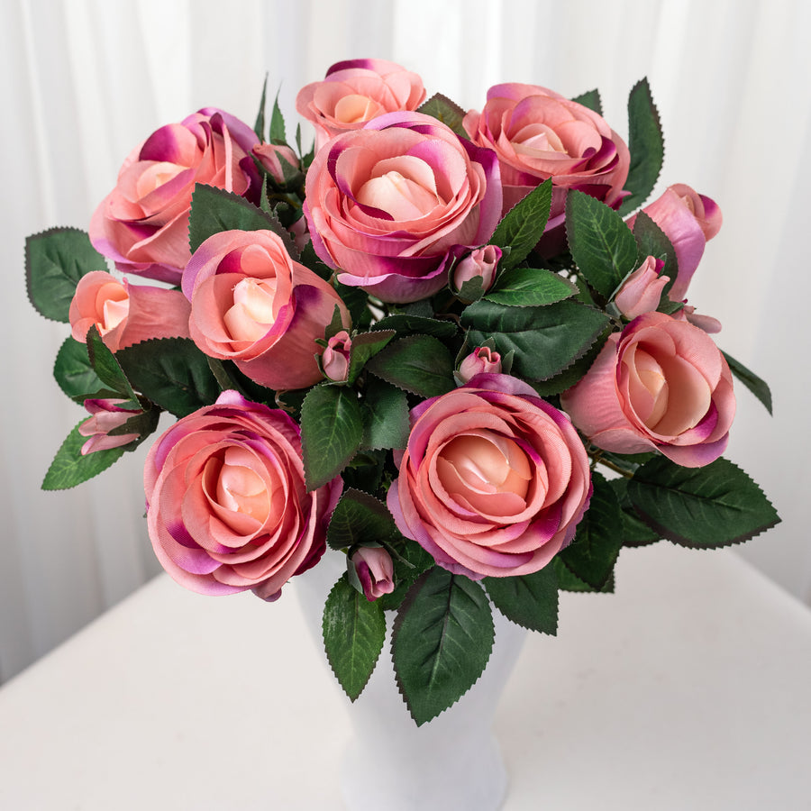18" Harper Rose Bush: Mauve Pink (10 Stem)
