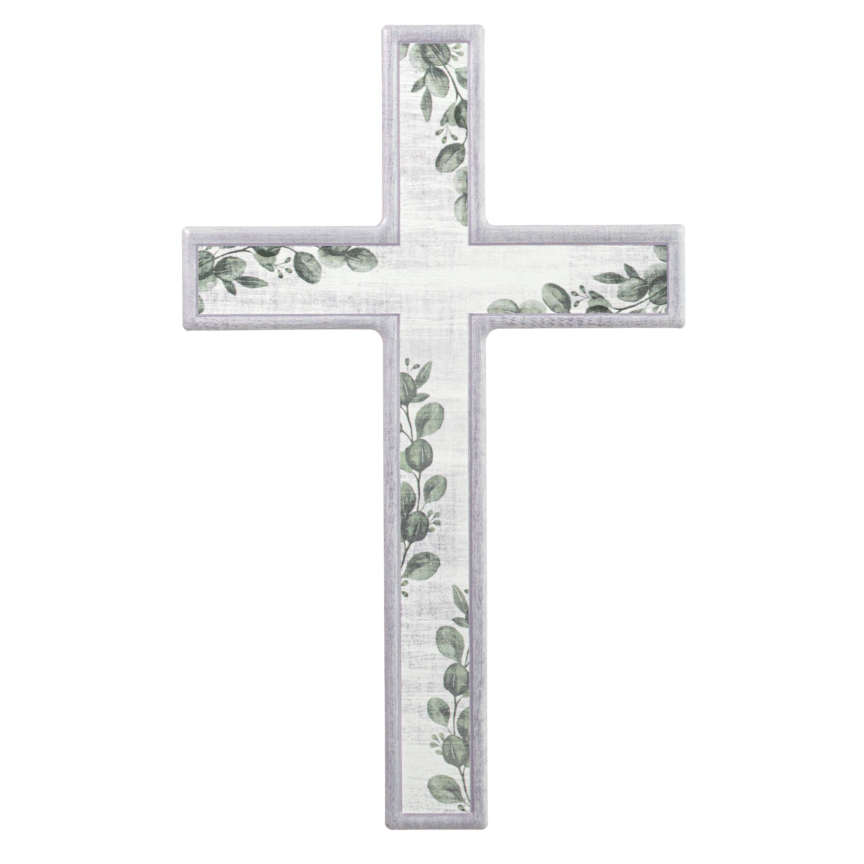 16" Embossed Metal Sign: Eucalyptus Cross